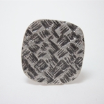 Square Checkerboard Pewter Adjustable Ring
